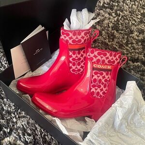 Coach Women's Bold Red Winter Boots